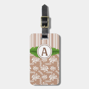 Brown Monogram Hawaiian Blume Beach Gepäcktag Gepäckanhänger