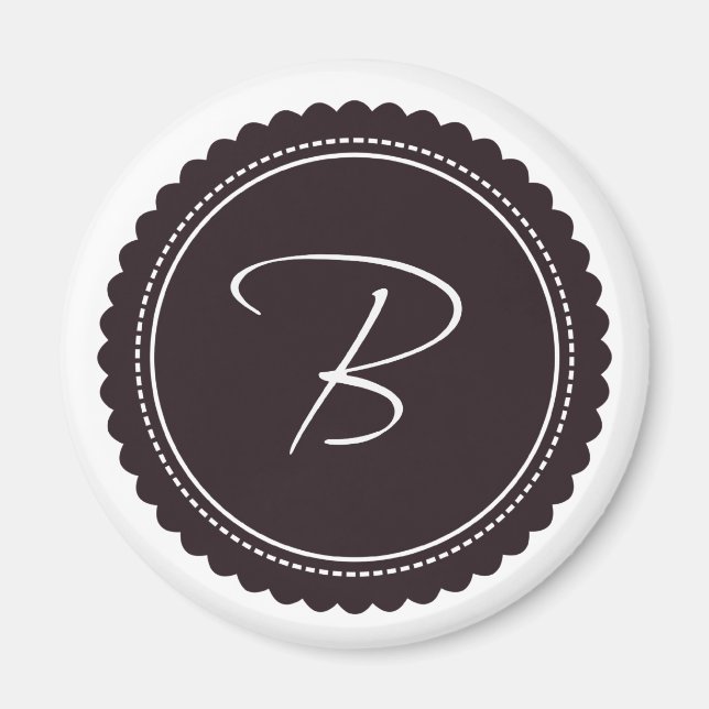 Brown Monogram Letter B Magnet (Vorne)