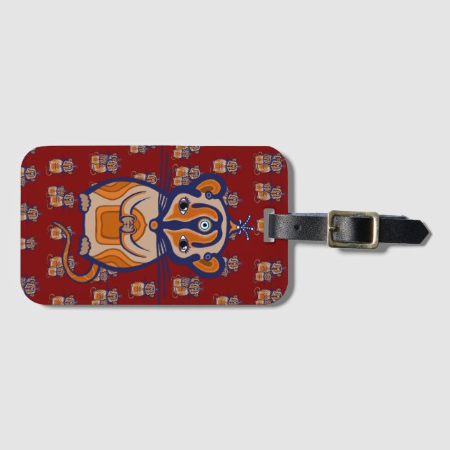 Brown Mouse pattern Curtain Gepäckanhänger (Vorderseite (Horizontal))