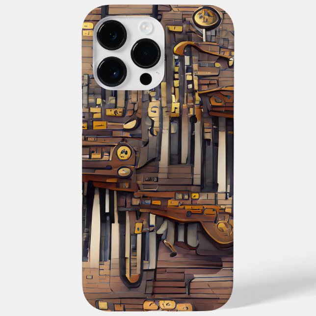 BROWN MUSICAL STEAMPUNK THEMA Case-Mate iPhone HÜLLE (Rückseite)