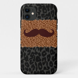 Brown Mustache und Leopard Print Case-Mate iPhone Hülle