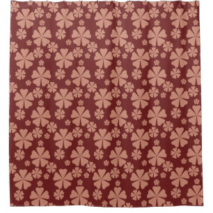 Brown Mute Floral Abstrakt Pattern Duschvorhang