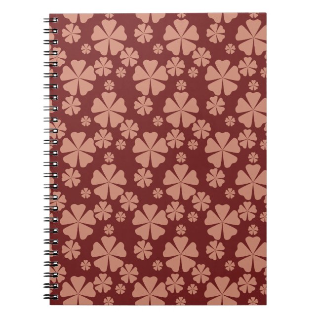 Brown Mute Floral Abstrakt Pattern Notizblock (Vorderseite)