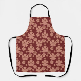 Brown Mute Floral Abstrakt Pattern Schürze