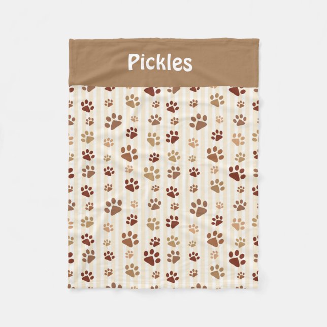 Brown n’ Tan Dog Paws Fleece Blanket (Vorderseite)