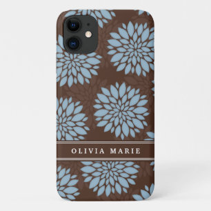 Brown Name Baby Blue Blume Blossom Muster Case-Mate iPhone Hülle