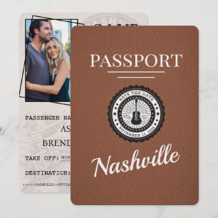 Brown Nashville Passport Save the Date