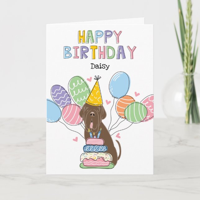 Brown Neapolitan Mastiff Geburtstag Karte (Vorderseite)
