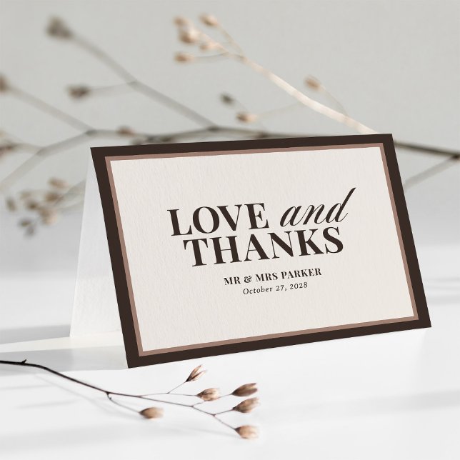 Brown Neutral | Classic Luxe Wedding Dankeskarte (Von Creator hochgeladen)