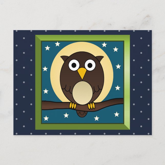 Brown Night Owl Postkarte (Vorderseite)