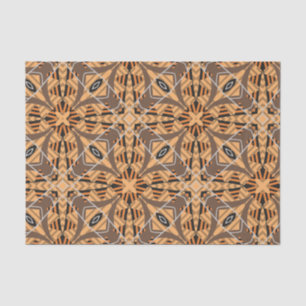 Brown Ochre Tribal Ethnic Boho Mosaik Muster Seidenpapier