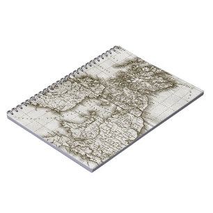 Brown Old World Antike Map Notebook Notizblock