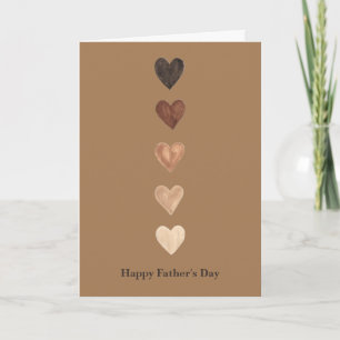 Brown Ombre Hearts Faltded Vatertag Karte