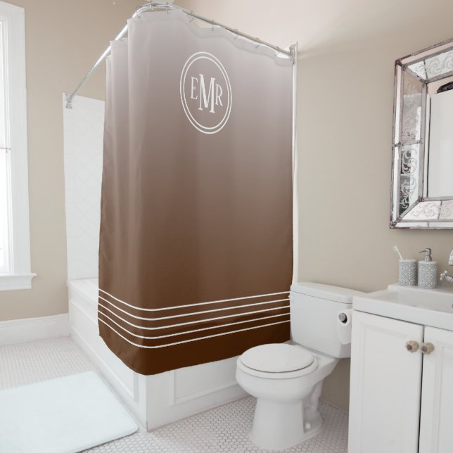 Brown Ombre Mit Monogramm Duschvorhang (Beispiel)