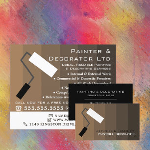 Brown Ombre & Paint Roller, Maler & Dekorator Visitenkarte