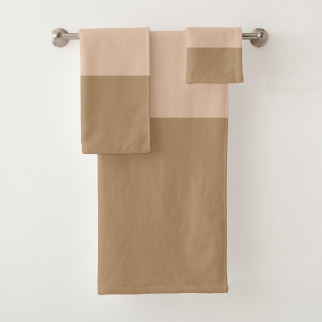 Brown Ombre Striping Badhandtuch Set (Insitu)