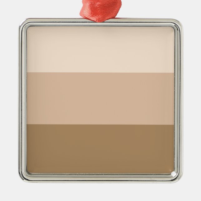 Brown Ombre Striping Ornament Aus Metall (Vorne)