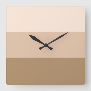 Brown Ombre Striping Quadratische Wanduhr