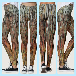 Brown Orange Black Aqua Funky Camouflage Abstrakt Leggings