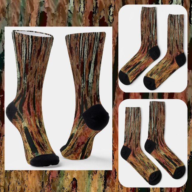 Brown Orange Black Funky Camouflage Abstrakt Socken (Von Creator hochgeladen)
