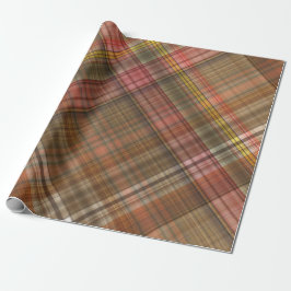 BROWN ORANGE GOLD TAN AUTUMN KARIERT PATTERN GESCHENKPAPIER