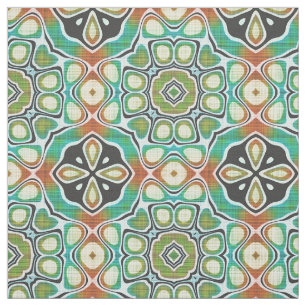 Brown Orange Lime Green Angesagte Verzierte Kunst  Stoff