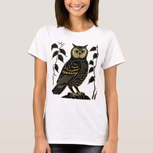 Brown Owl mit grünen Reben T-Shirt