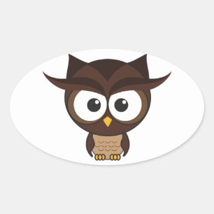 Brown Owl Ovaler Aufkleber