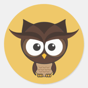 Brown Owl Runder Aufkleber