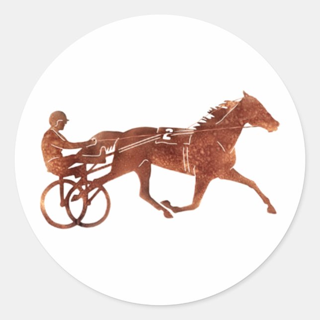 Brown Pacer-Silhouette Runder Aufkleber (Vorderseite)