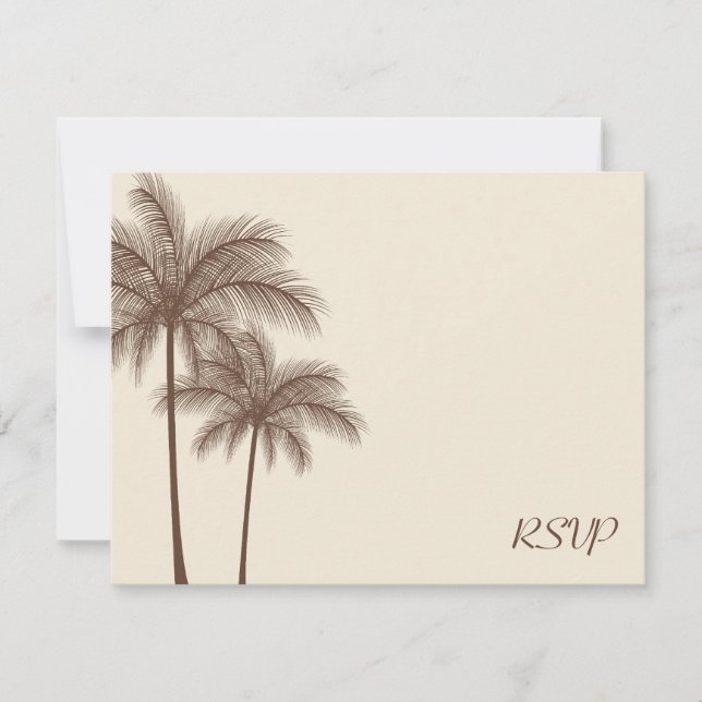 Brown Palm Tree UAWG Wedding Response Card RSVP Karte (Vorderseite)