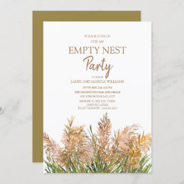 Brown Pampas Grass Green White Empire Nest Party Einladung