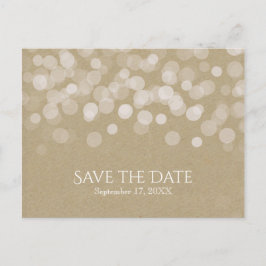 Brown Paper Simple Rustic Wedding speichern das Da Ankündigungspostkarte