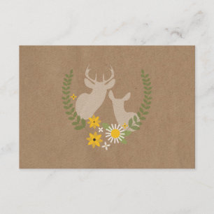 Brown-Papier-inspiriertes Wildblumen u. Rotwild RSVP Karte