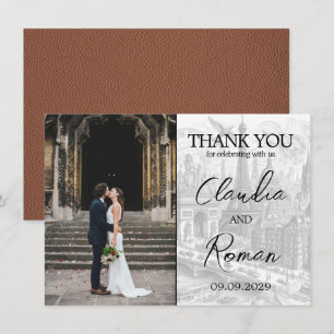 Brown Paris Passport Dankeskarte