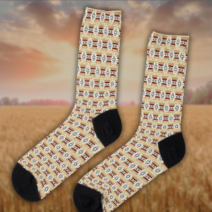 Brown Pattern Mexiko Inspiriert Socken