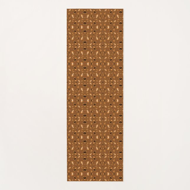 Brown patterned fabric featuring a symmetrical  yogamatte (Vorderseite)