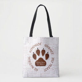 Brown Paw Print and Woof Words Business Name