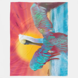 Brown Pelican ISLAND SUNSET Fleecedecke
