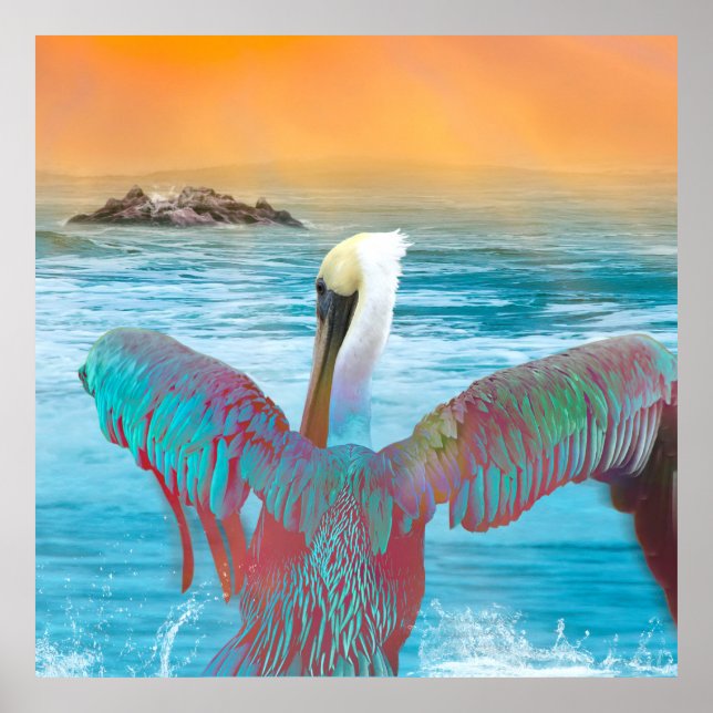 Brown Pelican ISLAND SUNSET Poster (Vorne)