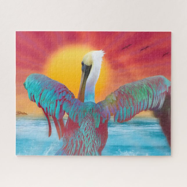 Brown Pelican ISLAND SUNSET Puzzle (Horizontal)