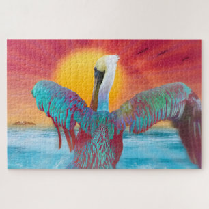 Brown Pelican ISLAND SUNSET Puzzle