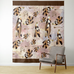 Brown Pelican oder Hawk Federn Wandteppich