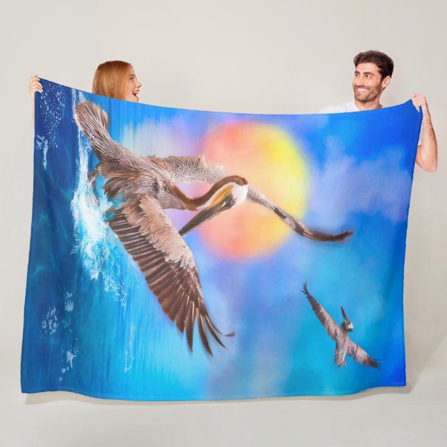 Brown Pelicans SUN KISSED ISLAND #1 Fleece Blanket (Beispiel)