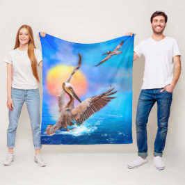 Brown Pelicans SUN KISSED ISLAND #1 Fleecedecke