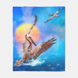 Brown Pelicans SUN KISSED ISLAND #1 Fleecedecke