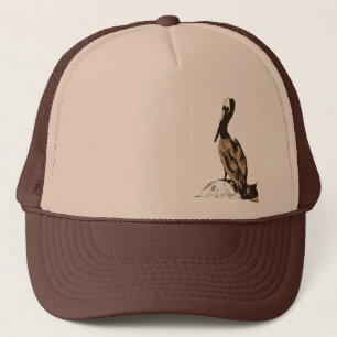 Brown-Pelikan-Vogel-Tier-Tiere Truckerkappe