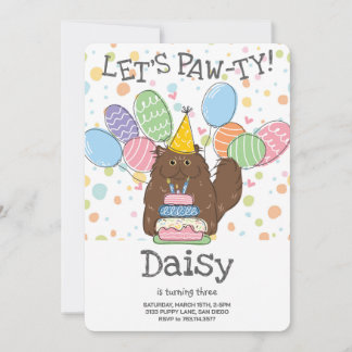 Brown Persian Cat Longhair Geburtstagsparty Einladung