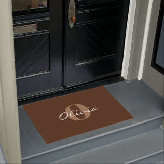 Brown Personalisiert Name Monogram Doormat Fußmatte