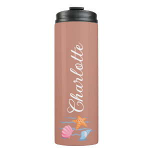 Brown Personalisiert Seashells Thermosbecher